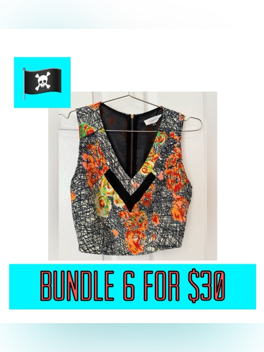🏴‍☠️6 for $30🏴‍☠️ SugarLips Multi Colored Crop Top - XS